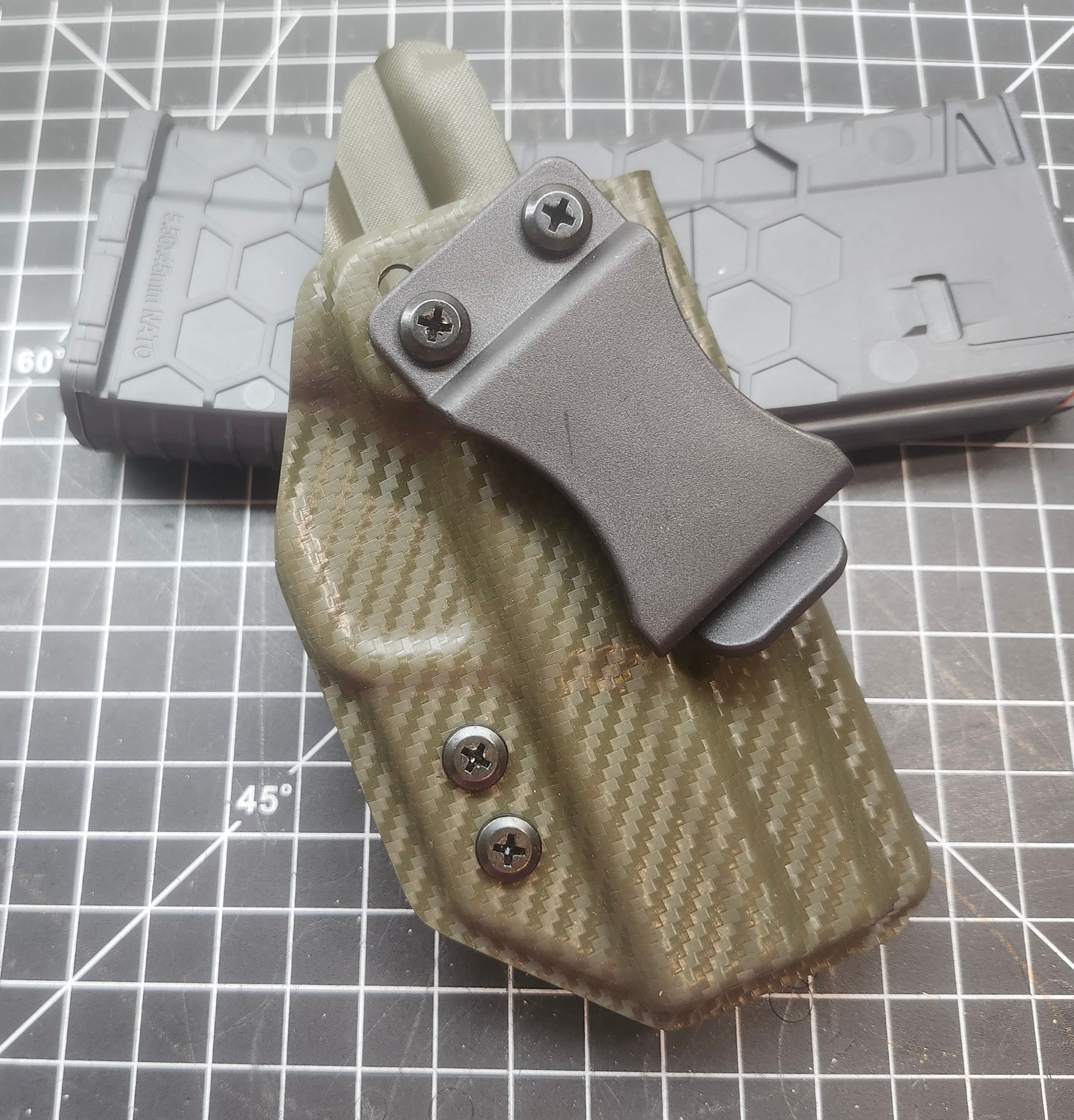 IWB Holster S&W EZ380 Carbon Fiber OD Green
